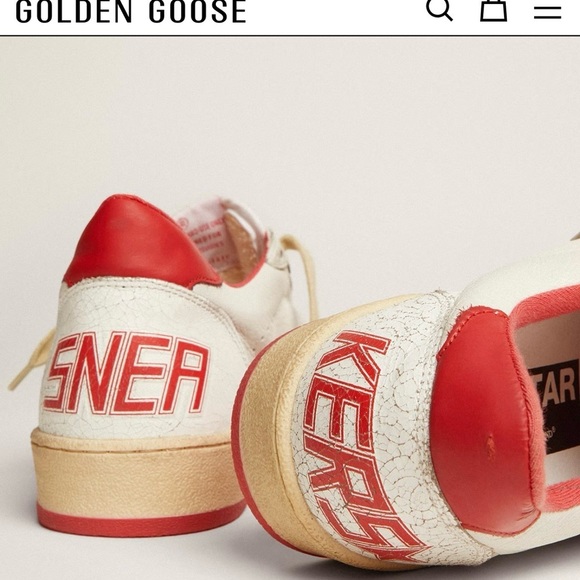 Golden Goose Women's Ball Star in white leather with red star and heel tab Sz 42 - Picture 15 of 15